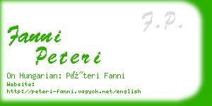 fanni peteri business card